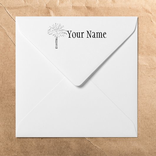 Palmboom gepersonaliseerd 	rubberstempel