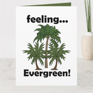 Palmboom Gevoel Groene Tropische Verjaardag Kaart