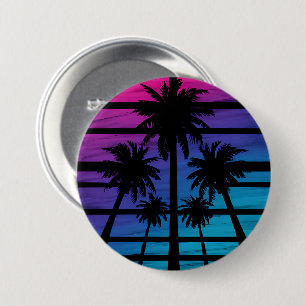 Palmboom Hawaiaans strand zomer vakantie Ronde Button 7,6 Cm