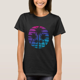 Palmboom Hawaiaans strand zomer vakantie T-shirt