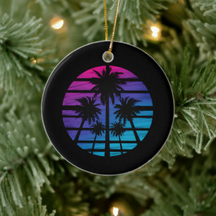 Palmboom Hawaiiaans strand zomer vakantie Keramisch Ornament