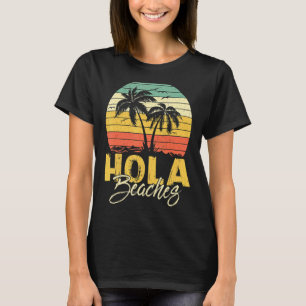 Palmboom Hola Stranden Tropical Beach Retr T-shirt