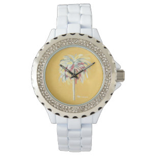 Palmboom horloge- geel horloge