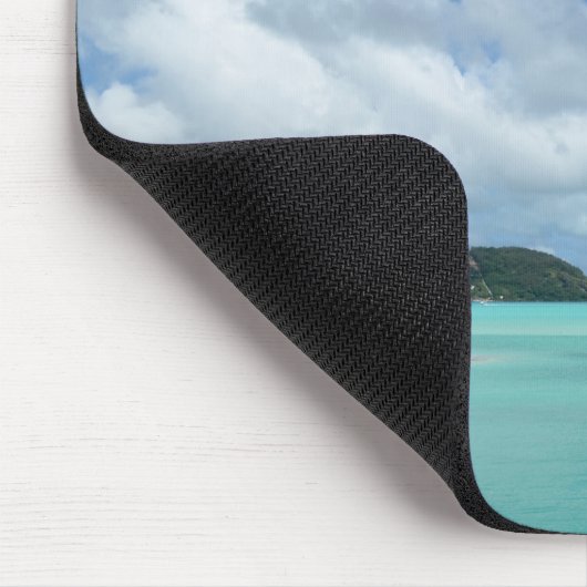 Palmboom in Bora Bora lagoon mousepad Muismat (Hoek)