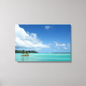 Palmboom in Bora Bora lagune canvas print (Voorkant)