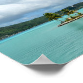 Palmboom in de lagune van Bora Bora poster (Hoek)