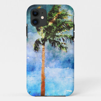 Palmboom in een tropisch Storm iPhone 11 Hoesje