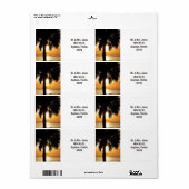 Palmboom in Florida zonsondergang adres label. Etiket (Full Sheet)