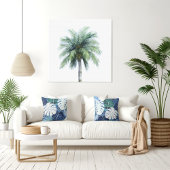 Palmboom in Waterverf Canvas Print
