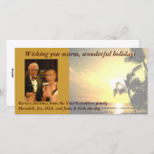 Palmboom kerstfoto feestdagenkaart (Voorkant / Achterkant)