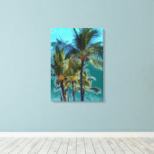 Palmboom kunst canvas wrap afdruk (Insitu (Houten vloer))