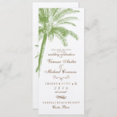  palmboom - lange bruiloft - uitnodiging (Voorkant / Achterkant)
