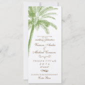  palmboom - lange bruiloft - uitnodiging (Voorkant)