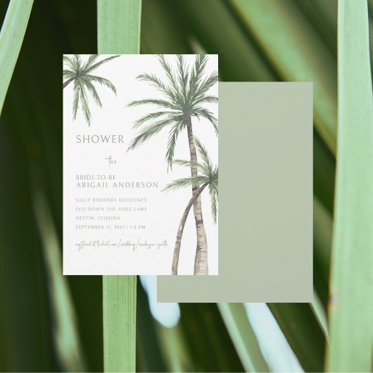 Palmboom Light Sage Green Vrijgezellenfeest Kaart