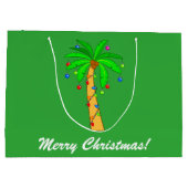 Palmboom met decoraties Vrolijk kerstfeest Large Cadeauzakje (Achterkant)