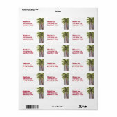 Palmboom met kerstlampje etiket (Full Sheet)