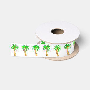 Palmboom met kerstlampjes van 1,5 inch. lint
