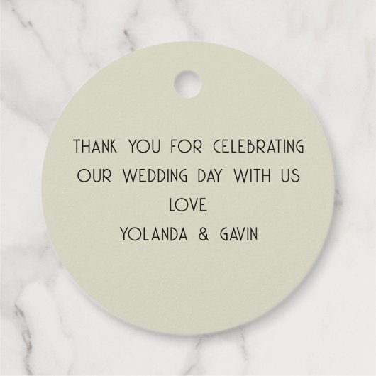 palmboom monogram bruiloft bedankjes labels (Achterkant)