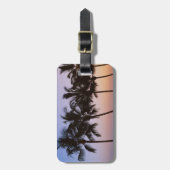 Palmboom, ochtend bagagelabel (Voorkant verticaal)