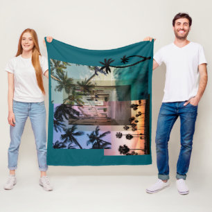 Palmboom ontworpen fleece deken