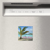 Palmboom op Bora Bora tekstmagneet Magneet (Insitu (Vaatwasser))