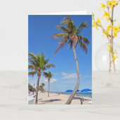 Palmboom op de Beach-groet Kaart (Gele Bloem)