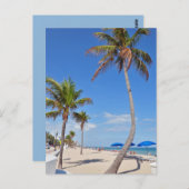 Palmboom op de strand briefkaart (Voorkant / Achterkant)