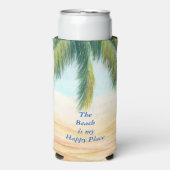 Palmboom op een zonnige dag op het strand (Seltzer Voorkant)