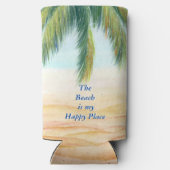 Palmboom op een zonnige dag op het strand (Achterkant)