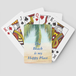 Palmboom op een zonnige dag op het strand pokerkaarten