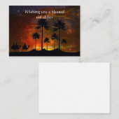 Palmboom op het dessert notitiekaartje (Voorkant / Achterkant)