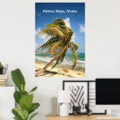 Palmboom op het Poster Riviera Maya, Mexico (Thuiskantoor)