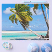 Palmboom op het strand van de oceaan flyer (Enkel)