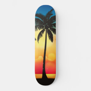 Palmboom op zonsondergang skateboard