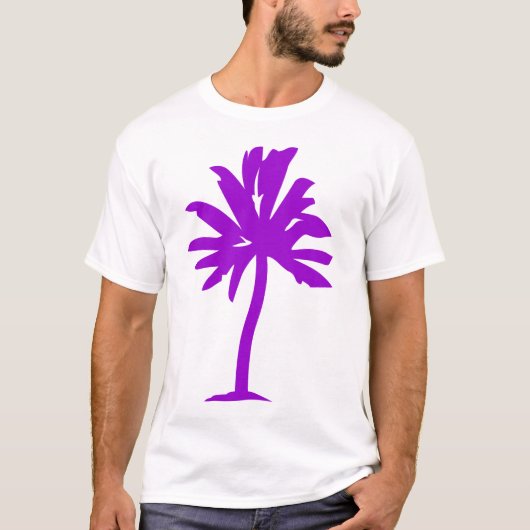 Palmboom - Paars T-shirt (Voorkant)