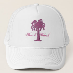 Palmboom Pet/strandbumb-design roze 1 Trucker Pet