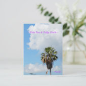 Palmboom Puffy clouds Florida Briefkaart (Staand voorkant)