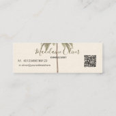  palmboom QR-code Tropische elegante mini M Visitekaartje (Achterkant)