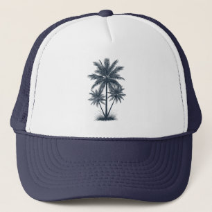 Palmboom - Retro Stijl Tropisch Strand Zon Zomer Trucker Pet
