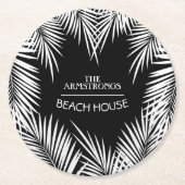 Palmboom Ronde Kartonnen Onderzetter (Voorkant)