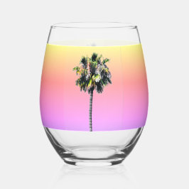 Palmboom Roze Geel Paarse Drinkware Set Wijnglas Zonder Voet