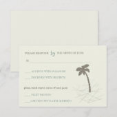 Palmboom -rsvp kaarten RSVP kaartje (Voorkant / Achterkant)