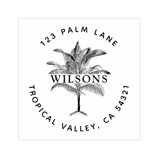 Palmboom Rubberstempel (Afrduk)