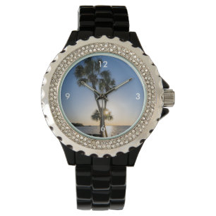 Palmboom Schaar Silhouet Horloge