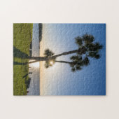 Palmboom Schaar Silhouet Puzzel (Horizontaal)