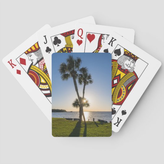 Palmboom Schaar Silhouet Speelkaarten (Achterkant)