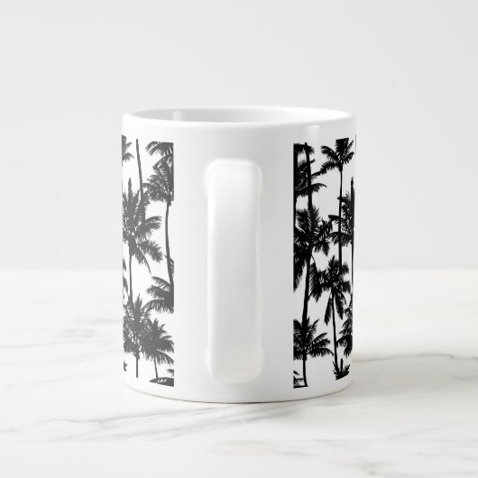 palmboom-schaduwpatroon extra grote beker (Achterkant)