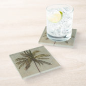  palmboom schilderij glazen onderzetter (Schuin)