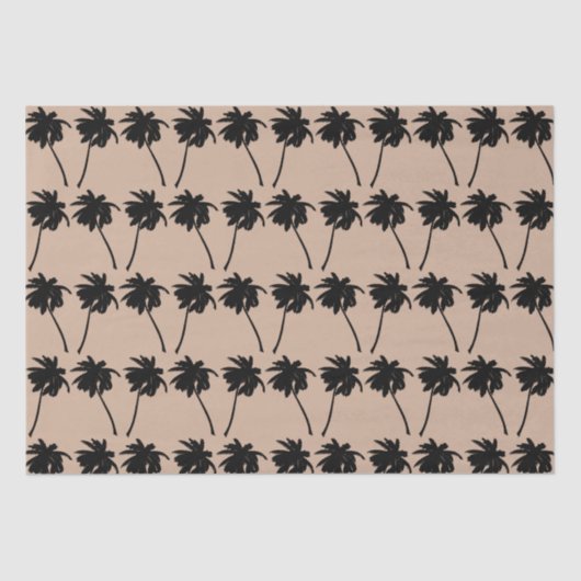 Palmboom Silhouet Aangepaste kleur achtergrond Tissuepapier (Voorkant)