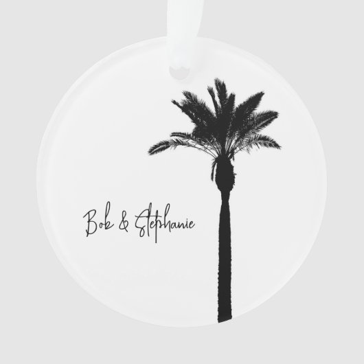 Palmboom Silhouet Reizen Kust Modern Chic Ornament (voorkant)